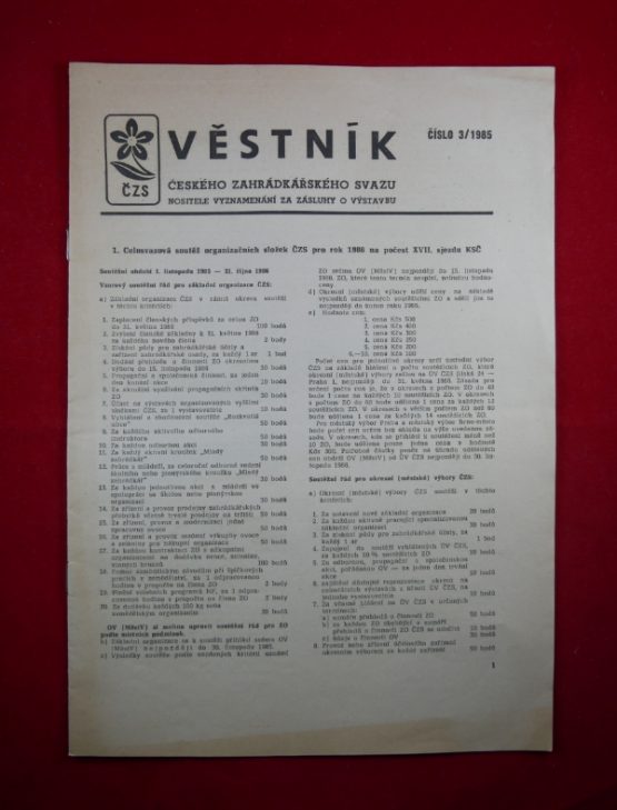 Věstník Českého zahrádkářského svazu číslo 3/1985