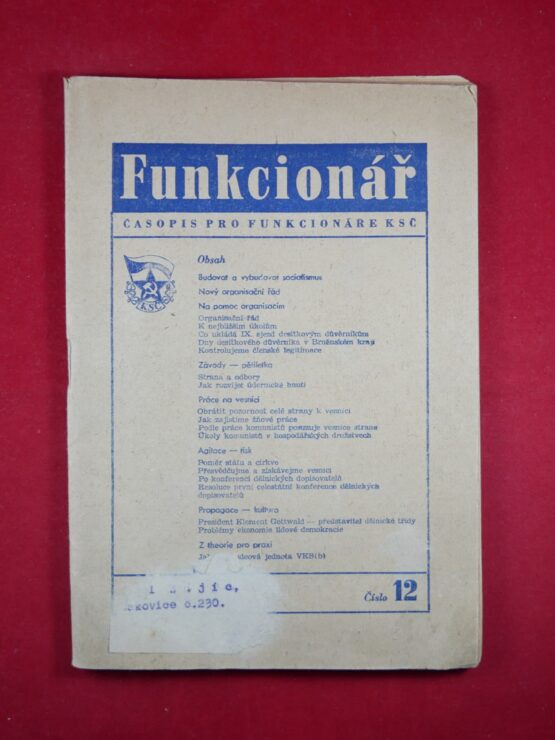 Funkcionář 1949, číslo 12