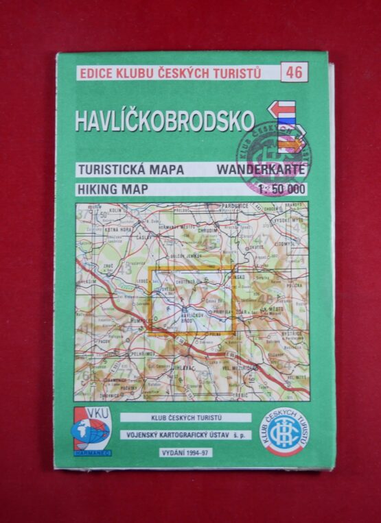 Havlíčkobrodsko, 1 : 50 000, turistická mapa