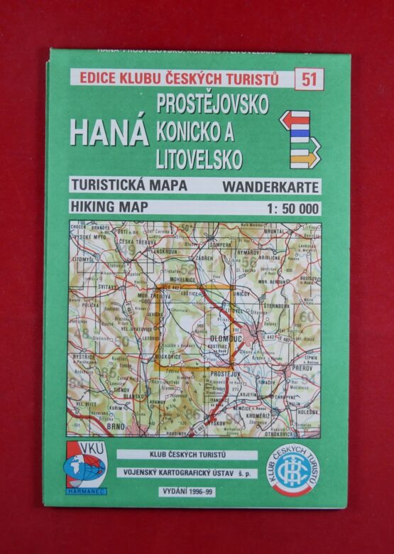 Haná - Prostějovsko, Konicko a Litovelsko, 1 : 50 000, turistická mapa