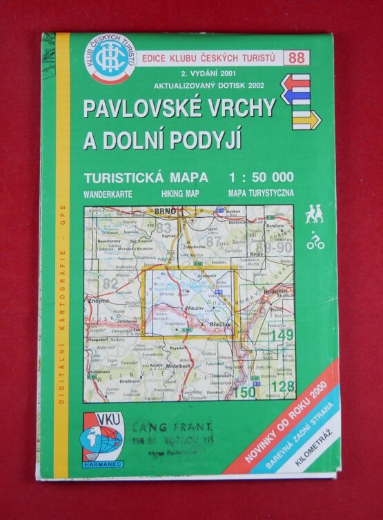 Pavlovské vrchy a Dolní Podyjí 1 : 50 000, turistická mapa