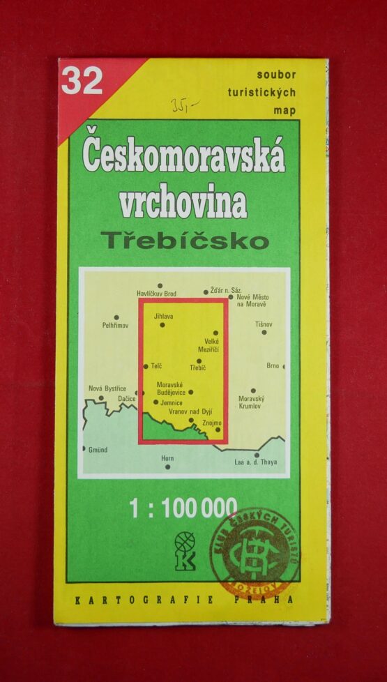 Českomoravská vrchovina - Třebíčsko 1 : 100 000, soubor turistických map 32