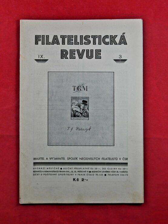 Filatelistická revue, ročník IX., číslo 3